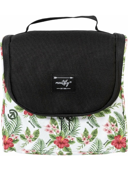 Meatfly Meatfly Toiletry Bag Cara White Tropical | Black | Volume 6 L