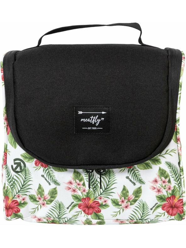 Meatfly Meatfly Toiletry Bag Cara White Tropical | Black | Volume 6 L