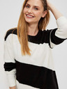 Moodo Damen Pullover weiß-schwarz Moodo
