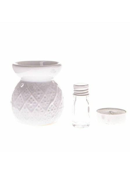 Casa de Engel Keramik-Aromalampe + Öl, Kerze, Fresh Linen, 0/96