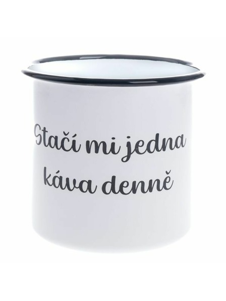 Casa de Engel Enamel decorative mug "I only need one coffee a day", 1000ml, 0/36
