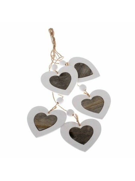 Casa de Engel Wooden hanging decoration - heart - set of 5 pcs, 0/200