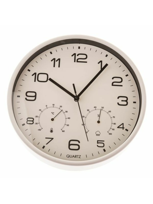 Casa de Engel Wall Clock with Thermometer and Hygrometer - 25cm, 1/20