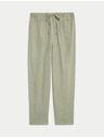 Marks & Spencer Gefärbte Stretch-Hose in schmaler Passform mit Kordelzug Marks & Spencer grün