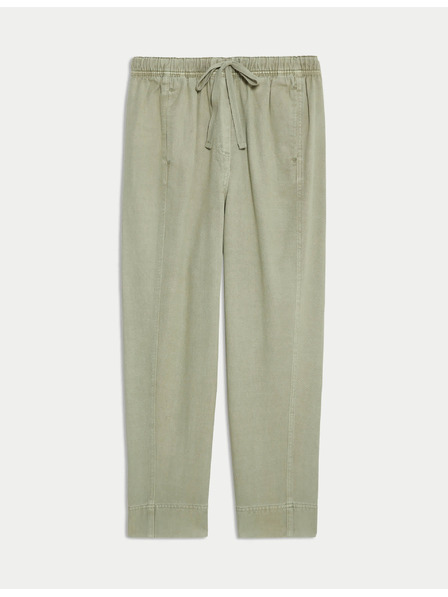 Marks & Spencer Gefärbte Stretch-Hose in schmaler Passform mit Kordelzug Marks & Spencer grün