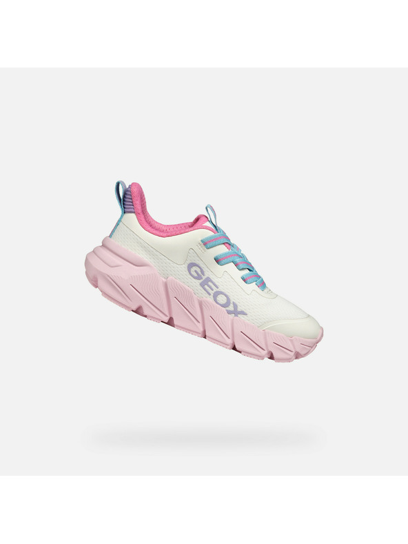 Geox White Geox Flexyper Fast Girls Sneakers