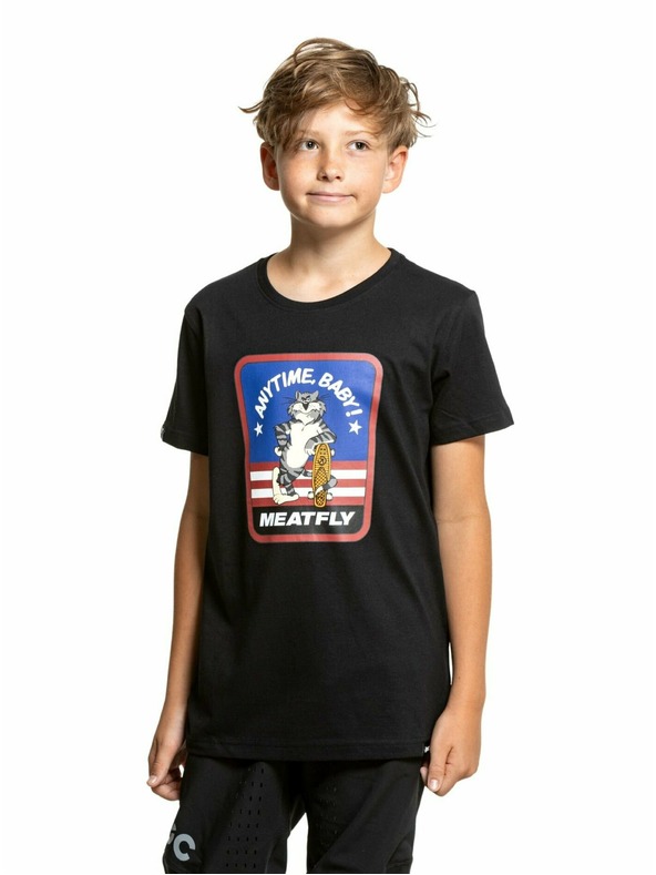 Meatfly Meatfly Kinder T-Shirt Tomcat Black | Schwarz | Größe 146 | 100% Baumwolle