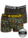 Meatfly Meatfly Herren Boxershorts Balboa Doppelpack Tools | Schwarz | Größe