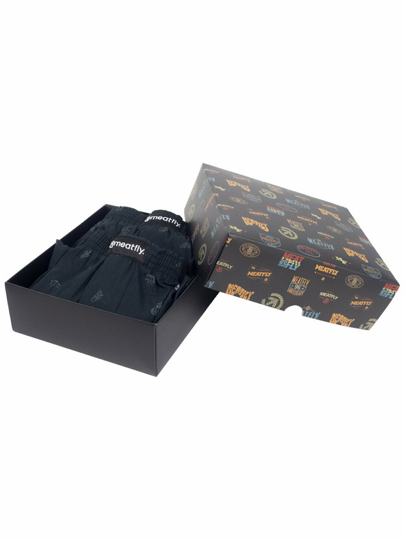 Meatfly Meatfly Herren Boxershorts Agostino Schwarz Sanchez Geschenkset | Schwarz | Größe