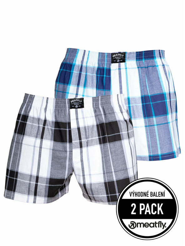 Meatfly Meatfly Herren Boxershorts Doug Schwarz / Blau | Schwarz | Größe