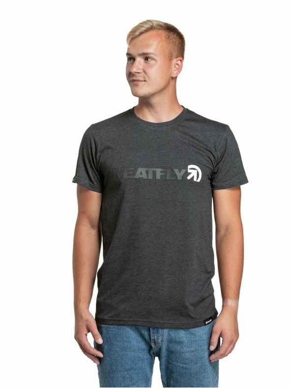 Meatfly Meatfly Herren T-Shirt Logex Charcoal Meliert | Grau | Größe