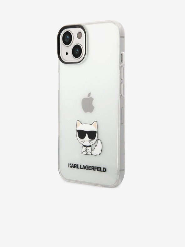 Karl Lagerfeld Karl Lagerfeld Choupette Logo Rückseite Hülle für iPhone 14 Plus Transparent