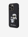 Karl Lagerfeld PU Saffiano Karl and Choupette NFT Rückseite Hülle für iPhone 14 Pro Max Schwarz Karl Lagerfeld