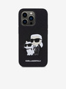 Karl Lagerfeld PU Saffiano Karl and Choupette NFT Rückseite Hülle für iPhone 14 Pro Max Schwarz Karl Lagerfeld