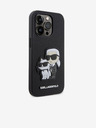 Karl Lagerfeld PU Saffiano Karl and Choupette NFT Rückseite Hülle für iPhone 14 Pro Max Schwarz Karl Lagerfeld