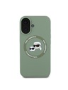 Karl Lagerfeld Karl Lagerfeld Liquid Silicone K&CH Heads MagSafe Rückseite Hülle für iPhone 16 Khaki