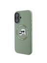 Karl Lagerfeld Karl Lagerfeld Liquid Silicone K&CH Heads MagSafe Rückseite Hülle für iPhone 16 Khaki