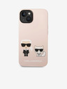 Karl Lagerfeld Karl Lagerfeld and Choupette Liquid Silicone Rückseite Hülle für iPhone 14 Plus Pink