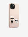 Karl Lagerfeld Karl Lagerfeld and Choupette Liquid Silicone Rückseite Hülle für iPhone 14 Plus Pink