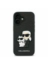 Karl Lagerfeld Karl Lagerfeld PU Saffiano Karl and Choupette Rückseite Hülle für iPhone 16 Plus Black