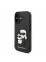 Karl Lagerfeld Karl Lagerfeld PU Saffiano Karl and Choupette Rückseite Hülle für iPhone 16 Plus Black