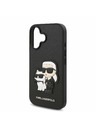 Karl Lagerfeld Karl Lagerfeld PU Saffiano Karl and Choupette Rückseite Hülle für iPhone 16 Plus Black