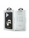 Karl Lagerfeld Karl Lagerfeld PU Saffiano Karl and Choupette Rückseite Hülle für iPhone 16 Plus Black