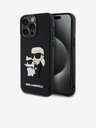 Karl Lagerfeld 3D Rubber Karl and Choupette Rückseite Hülle für iPhone 15 Pro Max Black Karl Lagerfeld