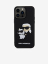 Karl Lagerfeld 3D Rubber Karl and Choupette Rückseite Hülle für iPhone 15 Pro Max Black Karl Lagerfeld