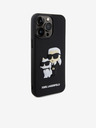 Karl Lagerfeld 3D Rubber Karl and Choupette Rückseite Hülle für iPhone 15 Pro Max Black Karl Lagerfeld