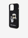 Karl Lagerfeld 3D Rubber Karl and Choupette Rückseite Hülle für iPhone 15 Pro Max Black Karl Lagerfeld