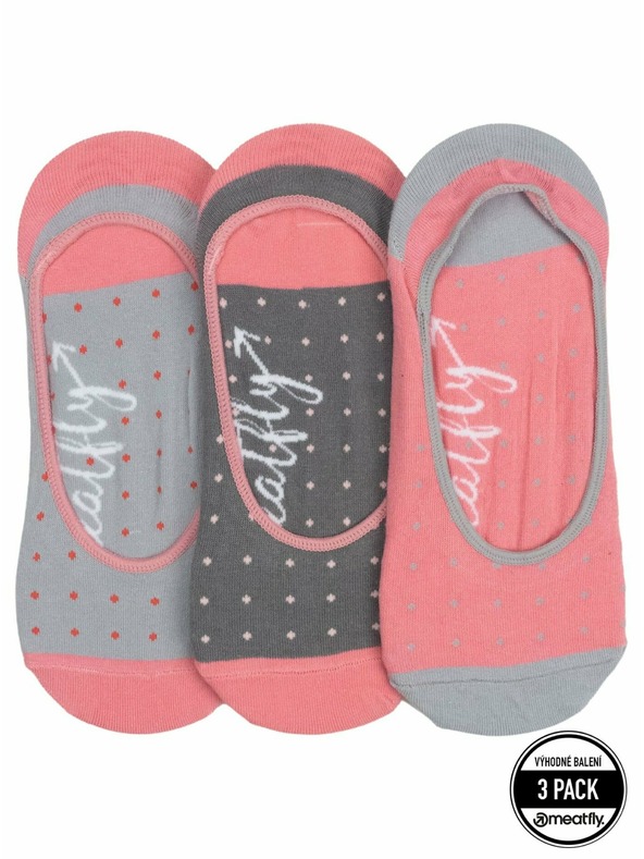 Meatfly Meatfly Socken Low Socks Triple Pack Grau Gepunktet | Grau | Größe