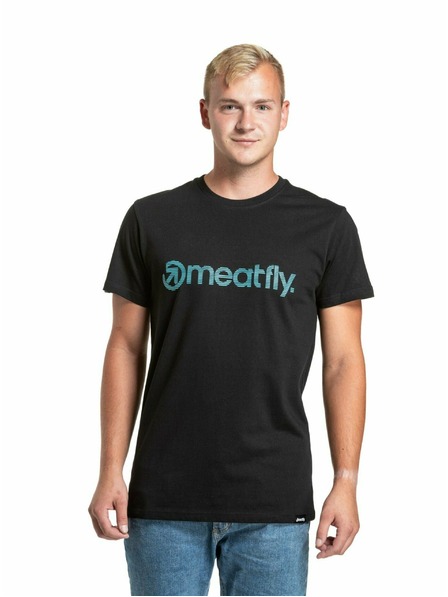 Meatfly Meatfly Herren-T-Shirt Striped Logo Black | Schwarz | Größe S | 100% Baumwolle