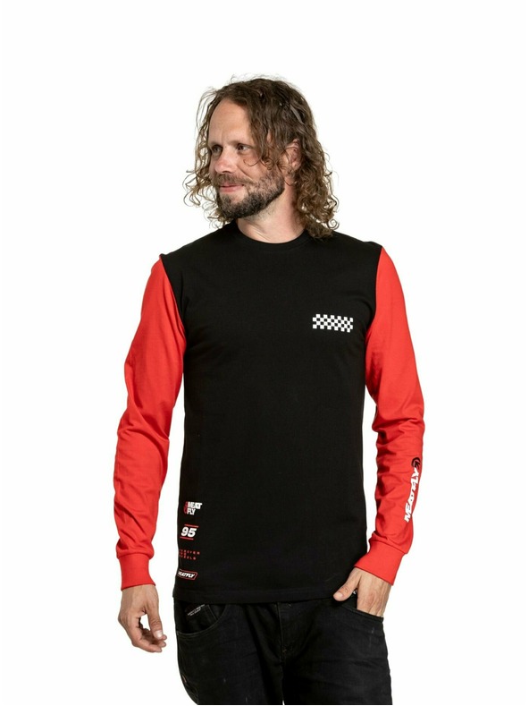 Meatfly Meatfly Herren Langarm-T-Shirt Appex Bright Red/Black