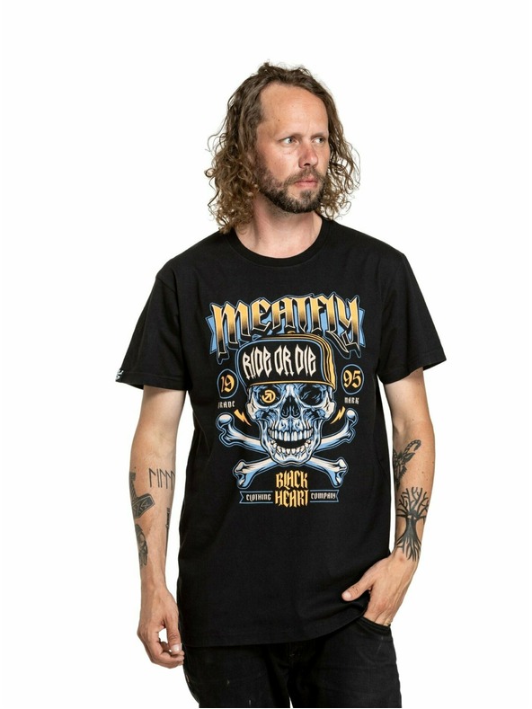 Meatfly Meatfly Herren T-Shirt Crossbones Black | Schwarz | Größe