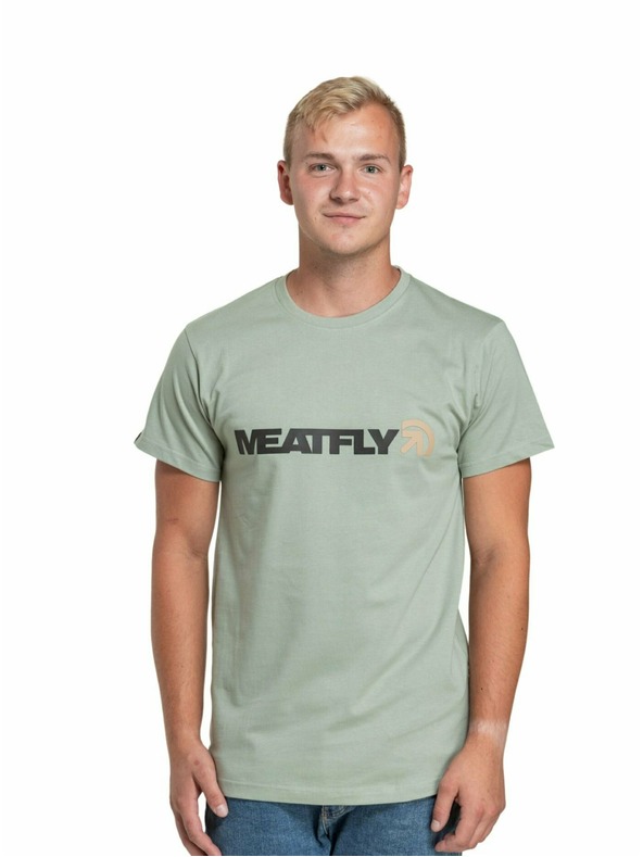 Meatfly Meatfly Herren T-Shirt Logex Mossy Green | Grün | Größe S | 100% Baumwolle