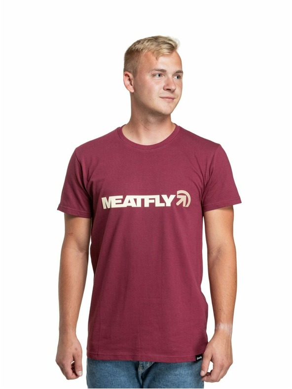 Meatfly Meatfly Herren Shirt Logex Dunkelwein | Rot | Größe S | 100% Baumwolle
