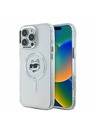 Karl Lagerfeld Karl Lagerfeld IML Choupette Head Metallrahmen MagSafe Rückseite Hülle für iPhone 16 Pro Transparent