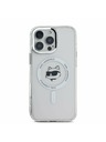 Karl Lagerfeld Karl Lagerfeld IML Choupette Head Metallrahmen MagSafe Rückseite Hülle für iPhone 16 Pro Transparent