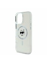 Karl Lagerfeld Karl Lagerfeld IML Choupette Head Metallrahmen MagSafe Rückseite Hülle für iPhone 16 Pro Transparent