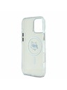 Karl Lagerfeld Karl Lagerfeld IML Choupette Head Metallrahmen MagSafe Rückseite Hülle für iPhone 16 Pro Transparent
