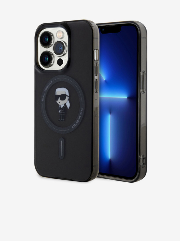 Karl Lagerfeld IML Ikonik MagSafe Rückseite Hülle für iPhone 15 Pro Schwarz Karl Lagerfeld