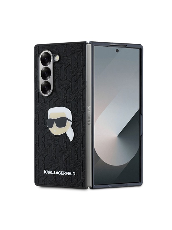 Karl Lagerfeld Karl Lagerfeld PU Saffiano Monogramm Karl Head Rückseite Hülle für Samsung Galaxy Z Fold 6 Schwarz