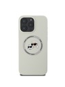 Karl Lagerfeld Karl Lagerfeld Flüssigsilikon K&CH Köpfe MagSafe Rückseite Hülle für iPhone 16 Pro Beige