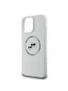 Karl Lagerfeld Karl Lagerfeld Flüssigsilikon K&CH Köpfe MagSafe Rückseite Hülle für iPhone 16 Pro Beige