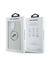 Karl Lagerfeld Karl Lagerfeld Flüssigsilikon K&CH Köpfe MagSafe Rückseite Hülle für iPhone 16 Pro Beige