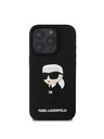 Karl Lagerfeld Karl Lagerfeld 3D Gummi Ikonik Rückseite Hülle für iPhone 16 Pro Black
