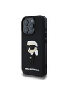 Karl Lagerfeld Karl Lagerfeld 3D Gummi Ikonik Rückseite Hülle für iPhone 16 Pro Black