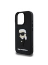 Karl Lagerfeld Karl Lagerfeld 3D Gummi Ikonik Rückseite Hülle für iPhone 16 Pro Black