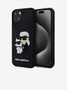Karl Lagerfeld Karl Lagerfeld 3D Gummi Karl and Choupette Rückseite Hülle für iPhone 13 Black